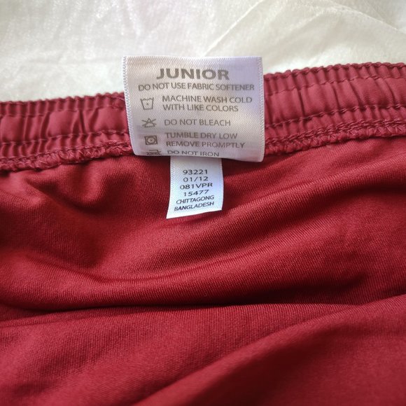 Soffe Burgundy / Maroon Printed Elasticated Waist Athletic Short Size L Lined - Picture 6 of 9